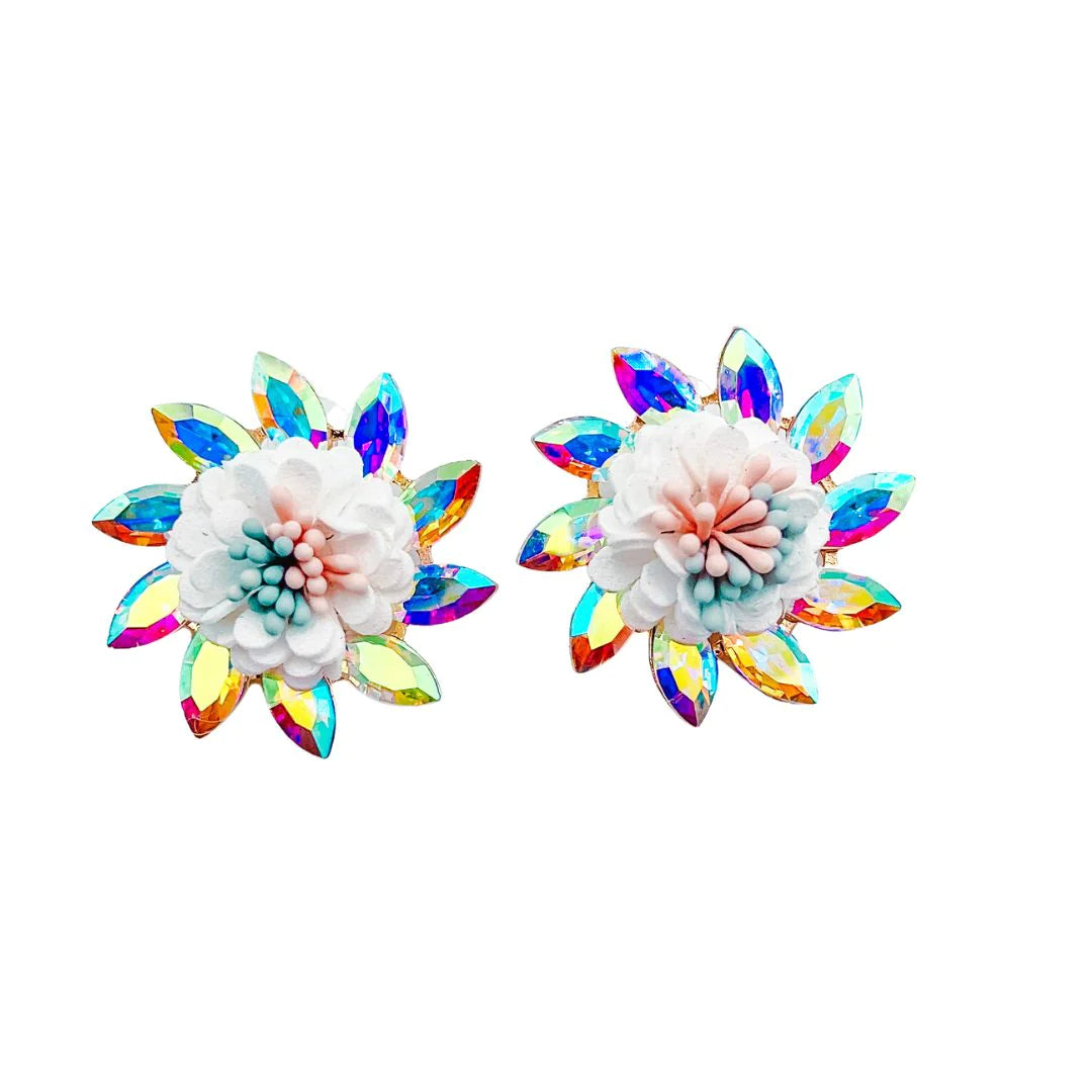 Treasure Jewels Spring Floral Pastel Studs Dusty Diamonds Boutique