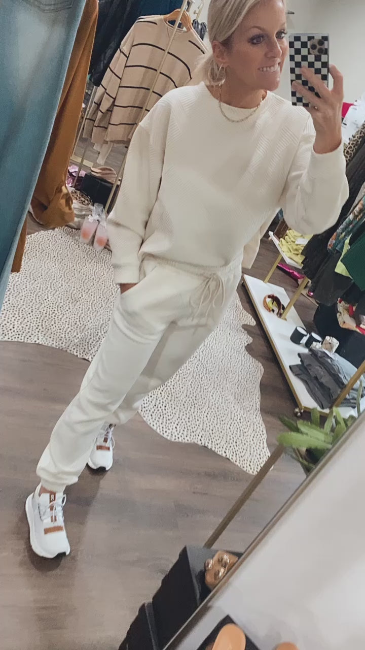 Cream discount jogger set