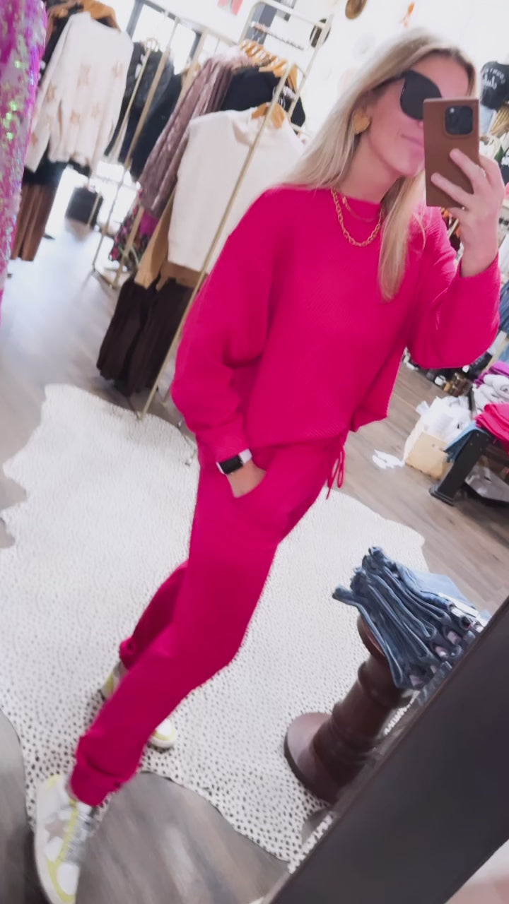 Hot pink jogger on sale set